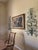 Florentine Style Romantic Floral and Leaf Scroll work in Silver and Green. Large grand scale with nine candle holders...