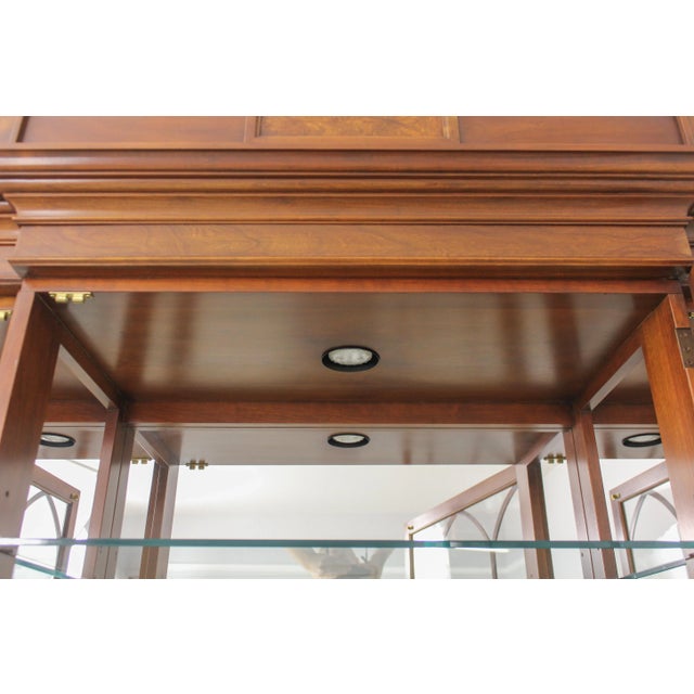 Traditional Statton Federal Style Cherry Breakfront China Cabinet For Sale - Image 3 of 13