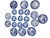 Vintage Blue and White Willow Pattern Decorative Set of 21 Plates Made in Japan For Sale - Image 4 of 12