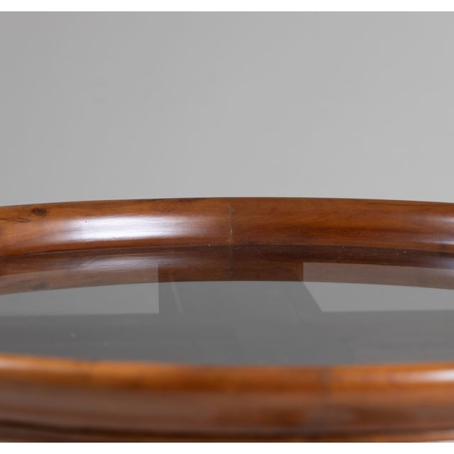 Round Walnut Coffee Table, Brazil, 1950s For Sale - Image 4 of 14