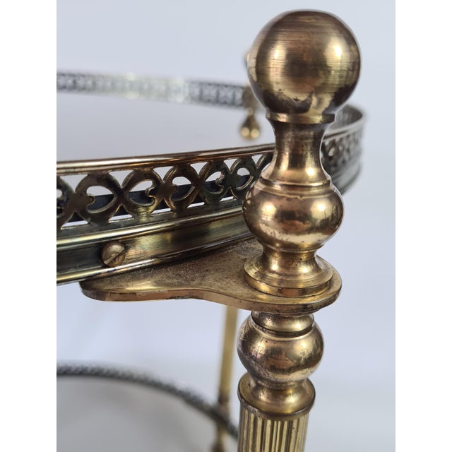 French Bar Table in Brass with Mirror-Finished Glass, 1960s For Sale - Image 4 of 13