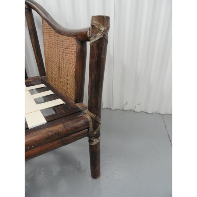 Wood 1980s Vintage McGuire Settee For Sale - Image 7 of 9