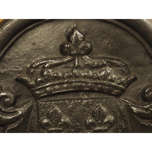 Small 19th Century French Royal Coat of Arms Cast Iron Fireback For Sale - Image 14 of 16