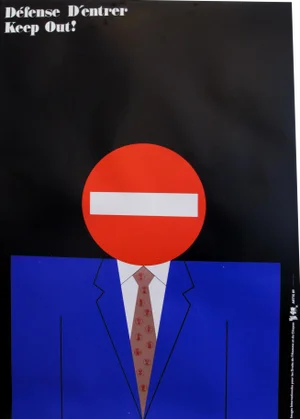 1989 Original Poster for Artis 89's Images Internationales Pour Les Droits De l'Homme Et Du Citoyen - Keep Out