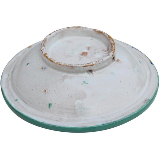 Ceramic Mid 20th Century Purple & Orange Moroccan Ceramic Wall Plate For Sale - Image 7 of 7