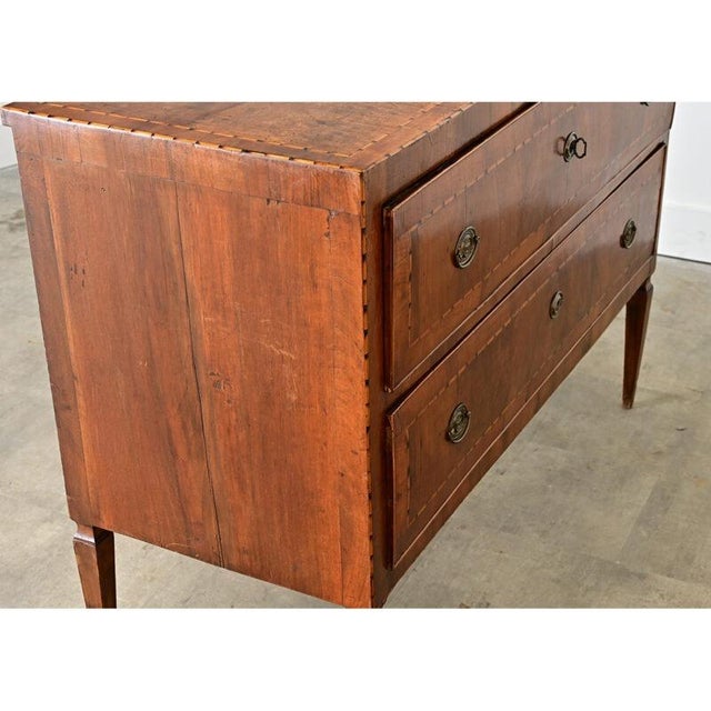 19th Century Italian 19th Century Two-drawer Inlay Commode For Sale - Image 5 of 14