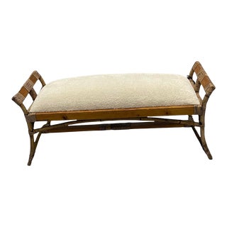 Bamboo & Rattan Bench For Sale