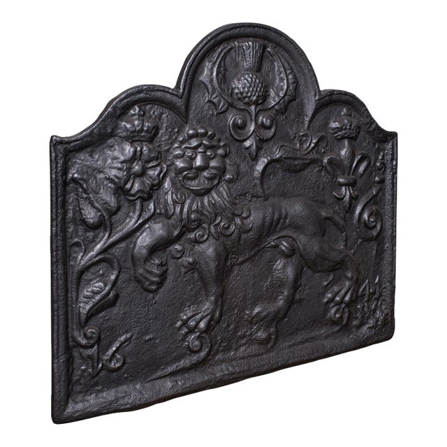 Antique Decorative Fire Back, English Fireplace Reflector, Victorian, Circa 1900 For Sale