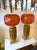 Contemporary Pair of Brass and Red Murano Glass Bulb Shade Lamps, Italy For Sale - Image 11 of 12