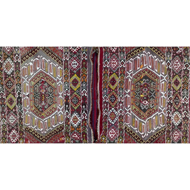 This exceptional antique Eastern Anatolian tribal double saddlebag (khorjin) is a striking example of early 20th-century...
