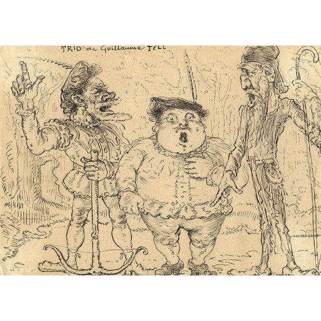 G. Cervelli, William Tell Trio Cartoon, 1910s, Ink Drawing For Sale - Image 5 of 5