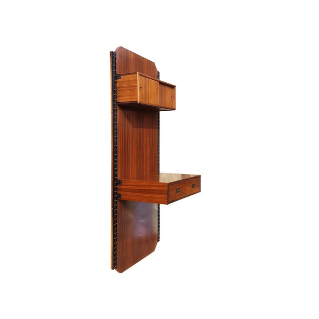 Mid-Century Modern Italian Wall Unit in Wood Brass and Painted Metal, 1960s For Sale - Image 16 of 18