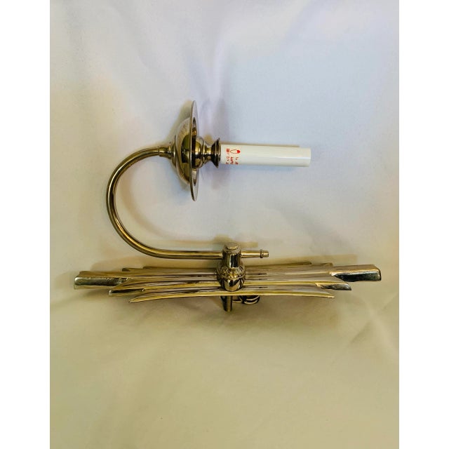Foundry Showroom Weiss & Biheller Hollywood Regency/Deco Nickel Finish Wall Sconce For Sale In Los Angeles - Image 6 of 13