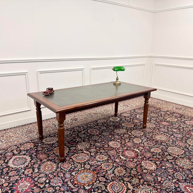 English Writing Desk with Leather For Sale - Image 15 of 15