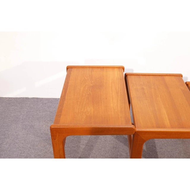 Mid-Century Modern Scandinavian Teak Nesting Tables, Set of 3 For Sale - Image 6 of 11