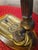Art Deco Adjustable Notary Desk Lamp in Brass and Varnished Wooden Base, 1920 For Sale - Image 6 of 8
