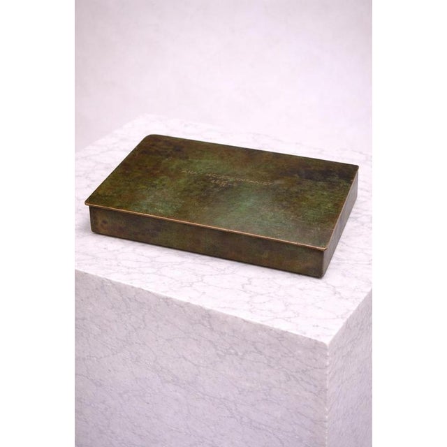 Swedish Art Deco Patinated Bronze Box from GAB, Sweden, 1935 For Sale - Image 6 of 8