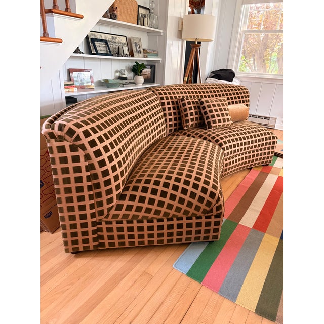 Mid-Century Modern Curved Modular Sofa For Sale - Image 3 of 6