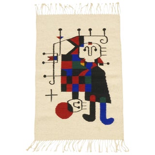 Wool Textile Wall Hanging in the Style of Joan Miro For Sale