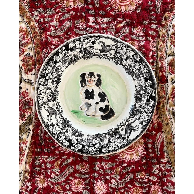 Susannah Carson Chester the Black & White Staffordshire Spaniel Portrait by Susannah Carson For Sale - Image 4 of 5