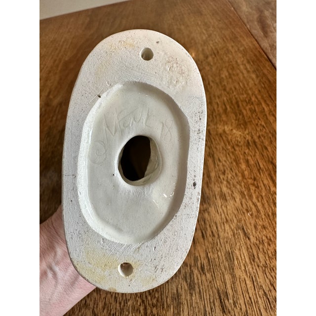 Pair of Vintage 1977 Nancy Funk White Ceramic Wall Mounted Hands - Signed For Sale - Image 10 of 11