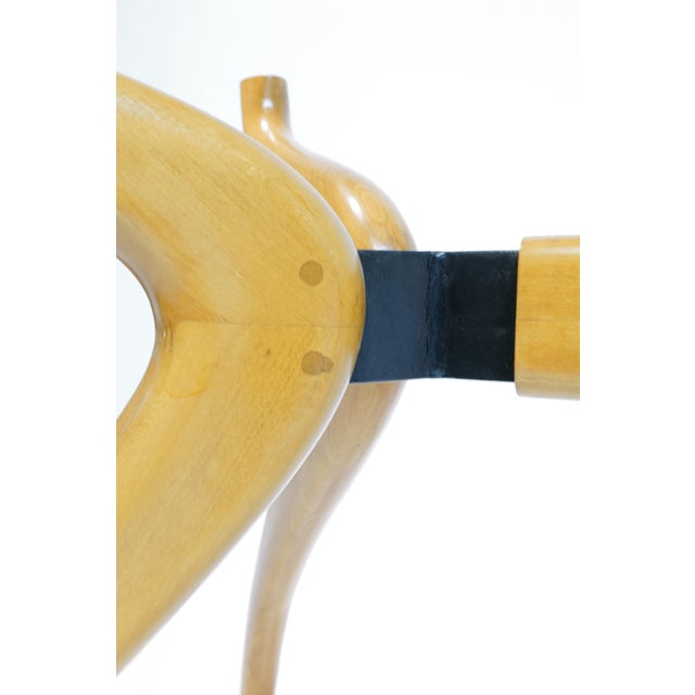 Sculptural Mid-Century Modern Glass-Top Dining Table with Curved Wood Base For Sale - Image 16 of 18