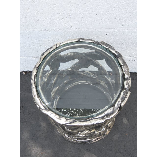 Glass Tony Duquette Style Taffy Mid Century Modern Side End Lamp Table 6424 For Sale - Image 7 of 16