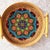 Set of Three Hand Painted Mandala Flower Pattern Rattan Round Trays With Handles For Sale In Chicago - Image 6 of 8