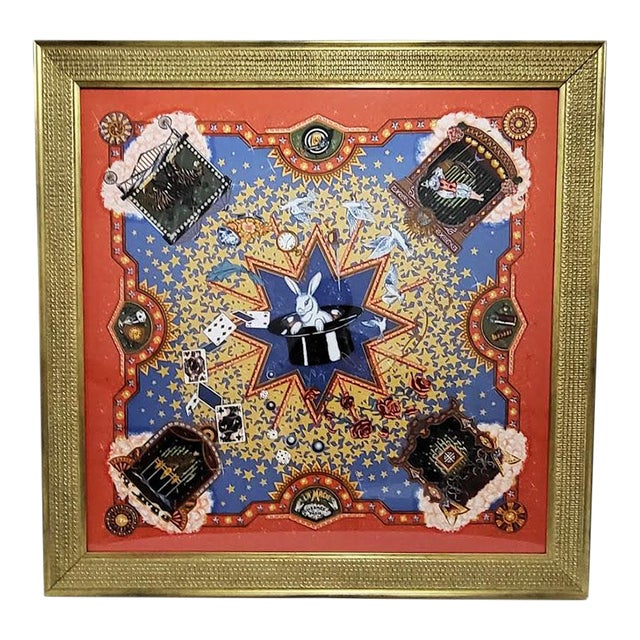 Framed Vintage Hermès "La Magie" Silk Scarf by Claudia Stuhlhofer-Mayr 1999 For Sale