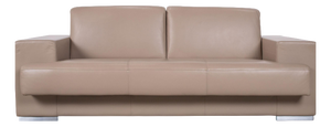 Rolf Benz Three-Seater Leather Sofa, Cream Beige Couch