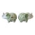 Vintage Green and White Ceramic Elephant Banks - Andrea by Sadek For Sale