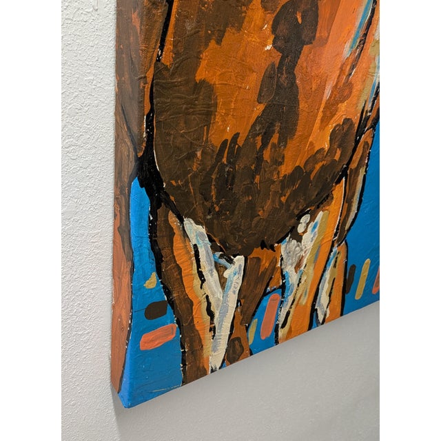 Two Deer Modern Folk Art Painting by Mikel Davison For Sale - Image 4 of 8
