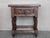 20th century Pair of Spanish nightstands or console table with one drawer and iron hardware. The table has beautiful...