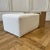 White Custom Boucle Cube Ottoman With White Oak Waterfall Table For Sale - Image 8 of 12