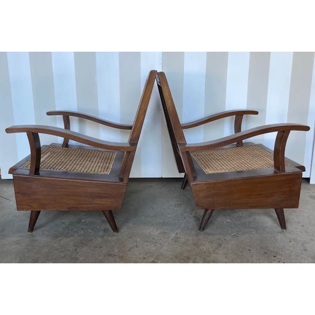 Mid 20th Century Pair of Deco Period British Colonial Teak Club Chairs For Sale In Richmond - Image 6 of 6