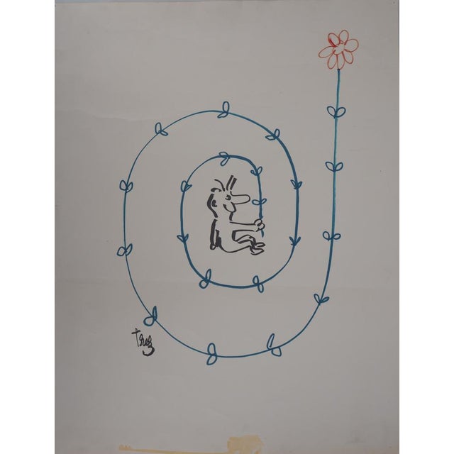 Alain Trez, Flower Tourbillon, Felt Pen Drawing For Sale - Image 6 of 6