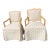 Pair of Mid Century French Provincial Skirted Dining Chairs in Floral Upholstery For Sale
