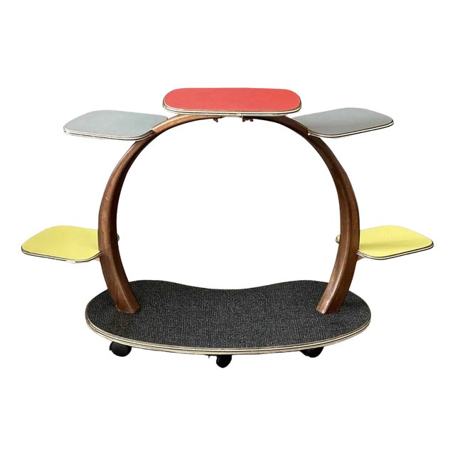 Large Mid-Century German Colorful Plant Stand or Flower Table, 1950s For Sale