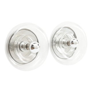 Minimalist Glass Donut Sconces / Flush Mounts by Doria - a Pair For Sale