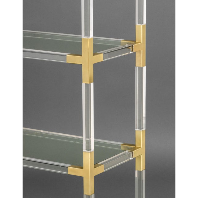 Jonathan Adler Vintage Jonathan Adler Modern Lucite and Brass Etagere For Sale - Image 4 of 9