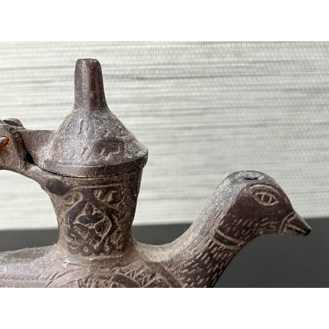 Antique 17th C. (1699) Brass Oil Lamp, Bird-Shaped Oil Lamp (Türkiye) For Sale - Image 4 of 11