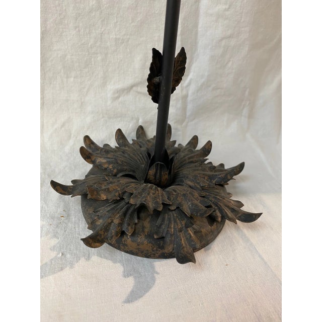 1980s Vintage Metal Floral Candle Holder For Sale - Image 5 of 10