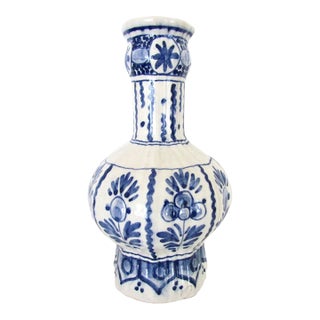 Vintage Delft Pottery Blue and White Mold 63 Vase For Sale