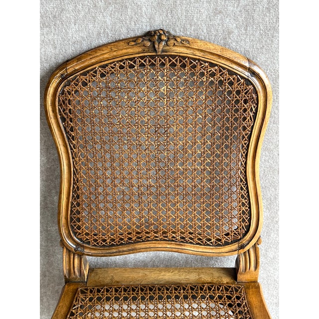 French Provincial Rare Antique C1800s French Louis XV Style Cane Back Seat Chair by Paine Furniture Company Boston For Sale - Image 3 of 17