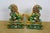 2 Chinese Green Sancai Glazed Porcelain Foo Dog Guardian Lion Statues 12" For Sale - Image 6 of 18