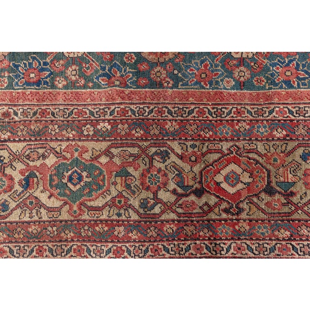 Persian 1920s Persian Sultanabad Red, Brown and Beige Handwoven Wool Rug For Sale - Image 3 of 9