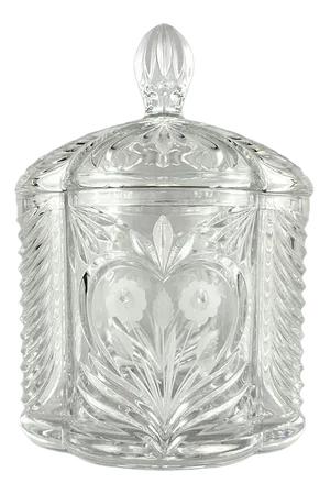 Vintage Crystal Biscuits Storage Container with Lid