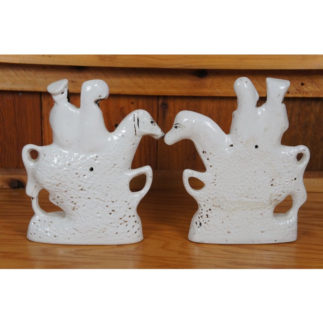 Antique Staffordshire Going to Market Returning Home Horseback Figurines- Set of 2 For Sale - Image 11 of 12