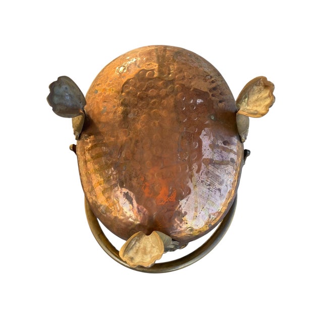 Antique French Copper & Brass Coal Bucket Fireside Bin For Sale - Image 11 of 11