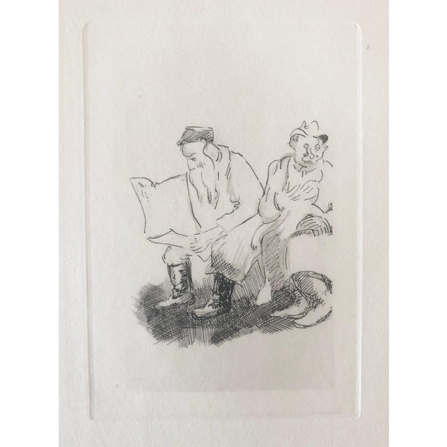 9. "Ouvriers au repos." Chassidic boy, Yeshiva student with open book. Judaica, Jewish scenes from a ghetto. Saul Yaffie,...